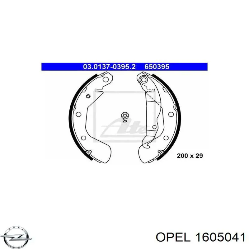 Колодки гальмові задні, барабанні Opel 1605041 ціна, від 16.65 USD