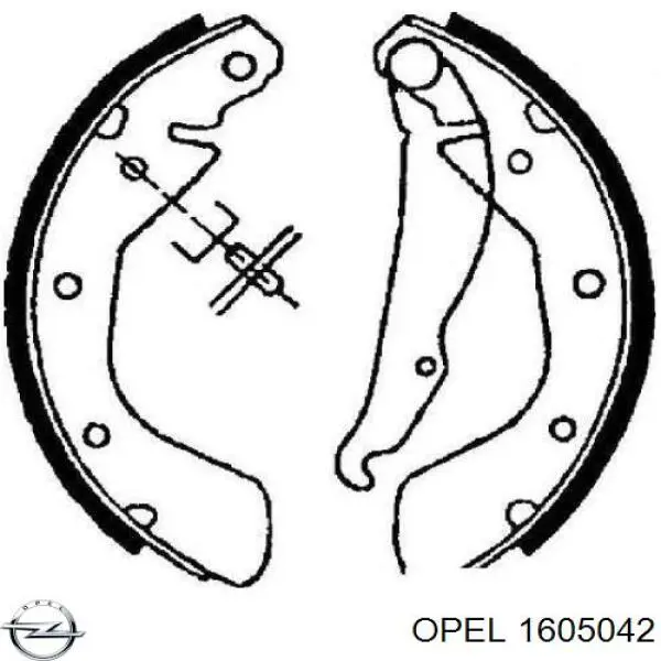 Колодки гальмові задні, барабанні 1605042 Opel