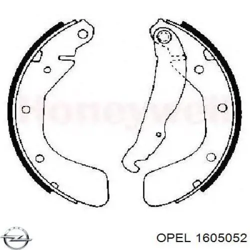 Купити 1605052 Opel Колодки гальмові задні, барабанні