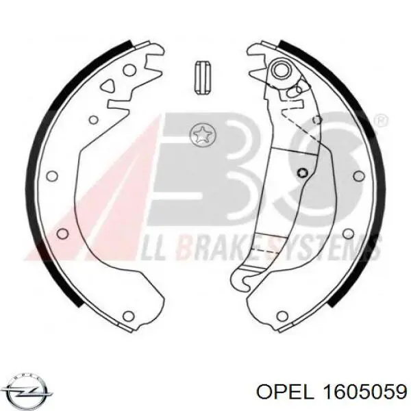 Купити 1605059 Opel Колодки гальмові задні, барабанні