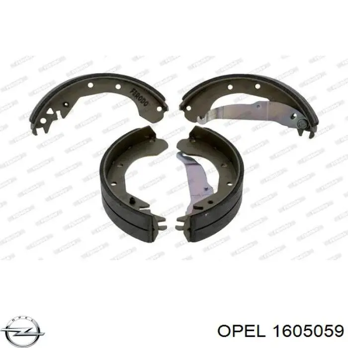 1605059 Opel Колодки гальмівні задні, барабанні