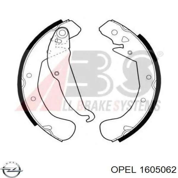 Купити 1605062 Opel Колодки гальмові задні, барабанні