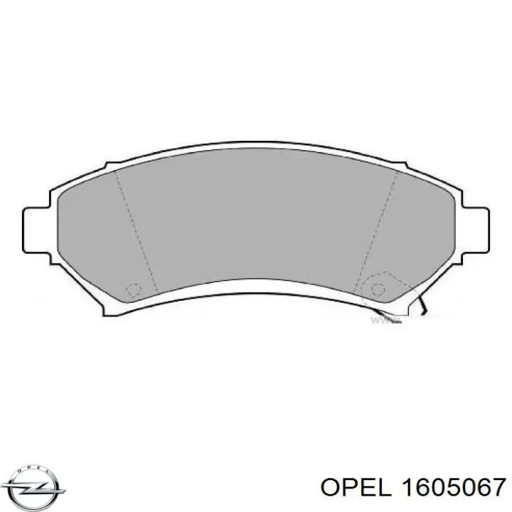 1605067 Opel колодки гальмівні передні, дискові