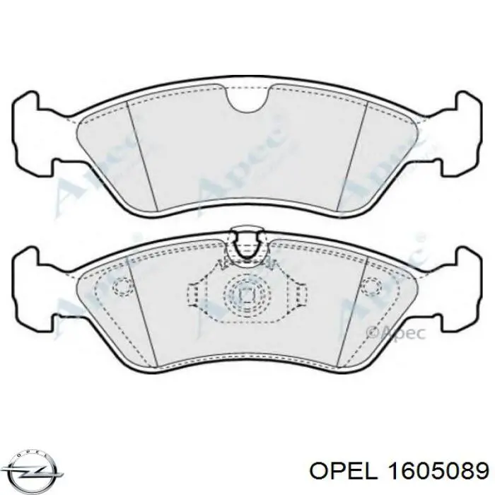 Передні тормозні колодки 1605089 Opel