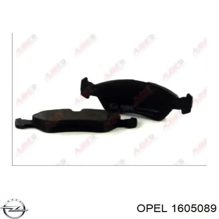 1605089 Opel колодки гальмівні передні, дискові