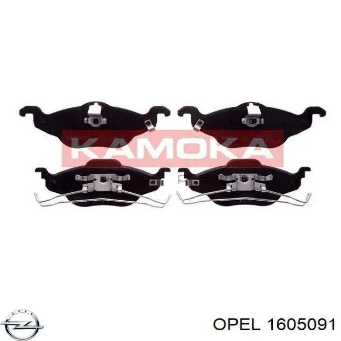 1605091 Opel колодки гальмівні передні, дискові