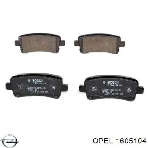 Задні гальмівні колодки Opel 1605104 ціна, від 22.50 USD
