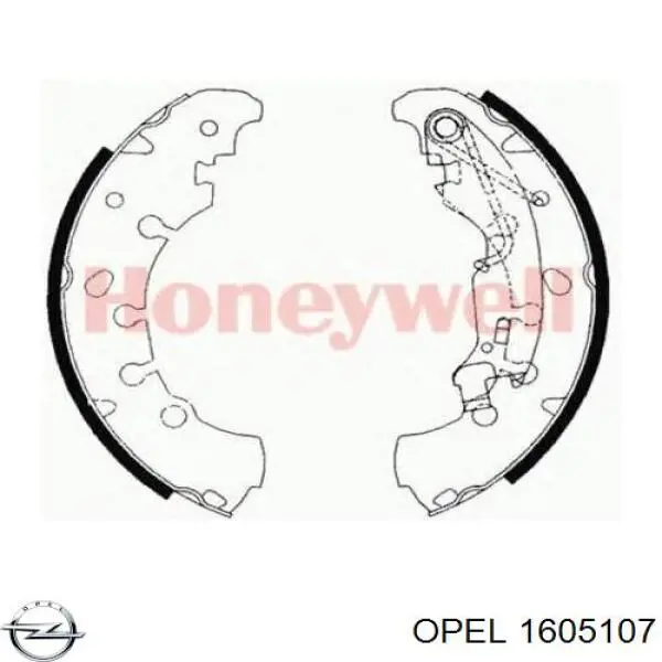 1605107 Opel колодки гальмові задні, барабанні