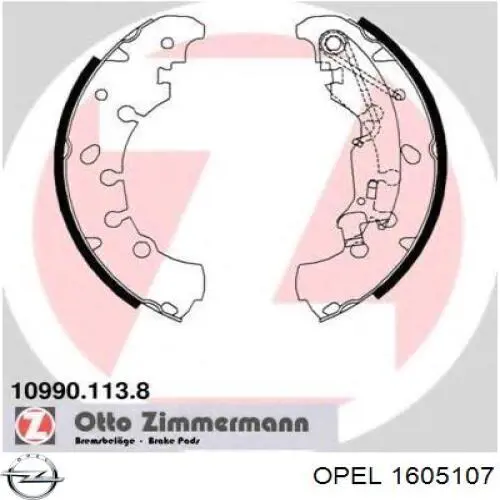 Купити 1605107 Opel Колодки гальмові задні, барабанні