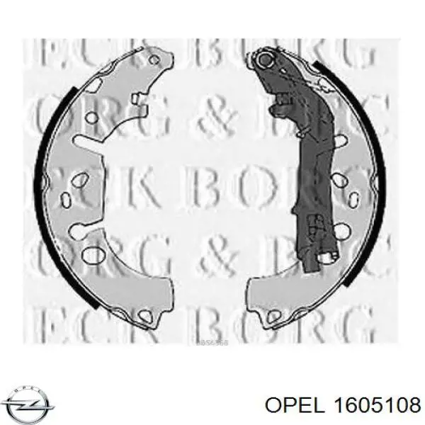 1605108 Opel колодки гальмові задні, барабанні