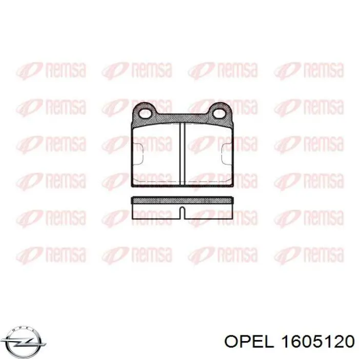 1605120 Opel колодки гальмові задні, дискові