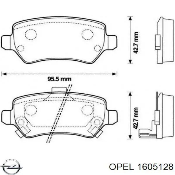Задні гальмівні колодки Opel 1605128 ціна, від 14.60 USD