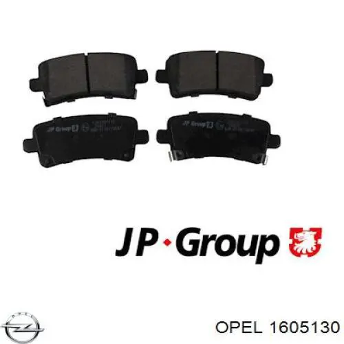 Задні гальмівні колодки 1605130 Opel