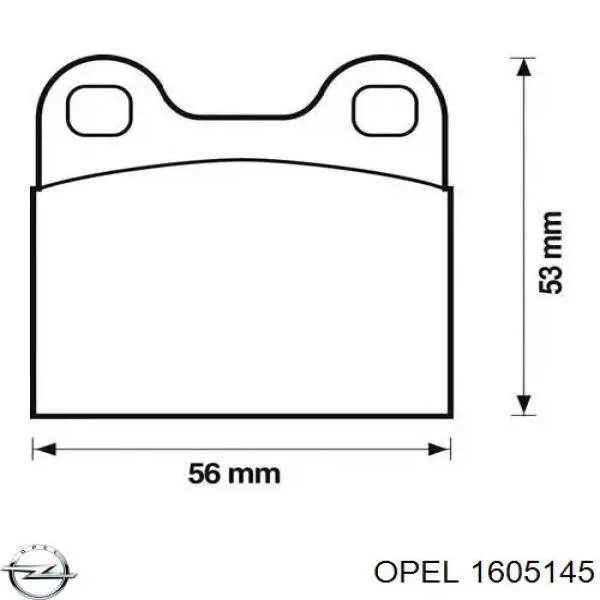 Колодки гальмові задні, дискові 1605145 Opel