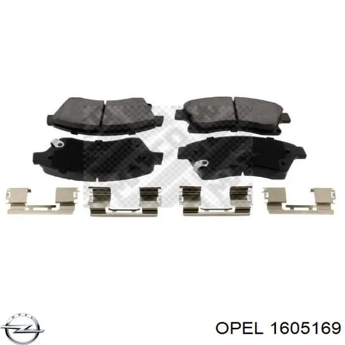Купити 1605169 Opel Колодки гальмівні передні, дискові