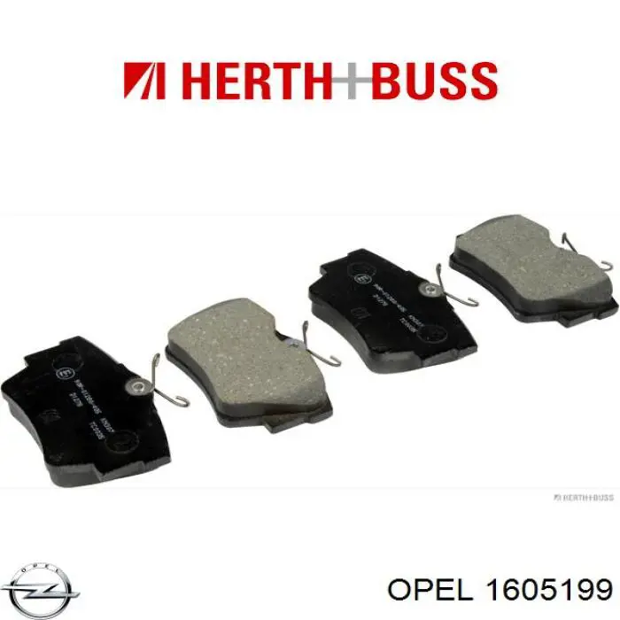 1605199 Opel Колодки гальмівні задні, дискові
