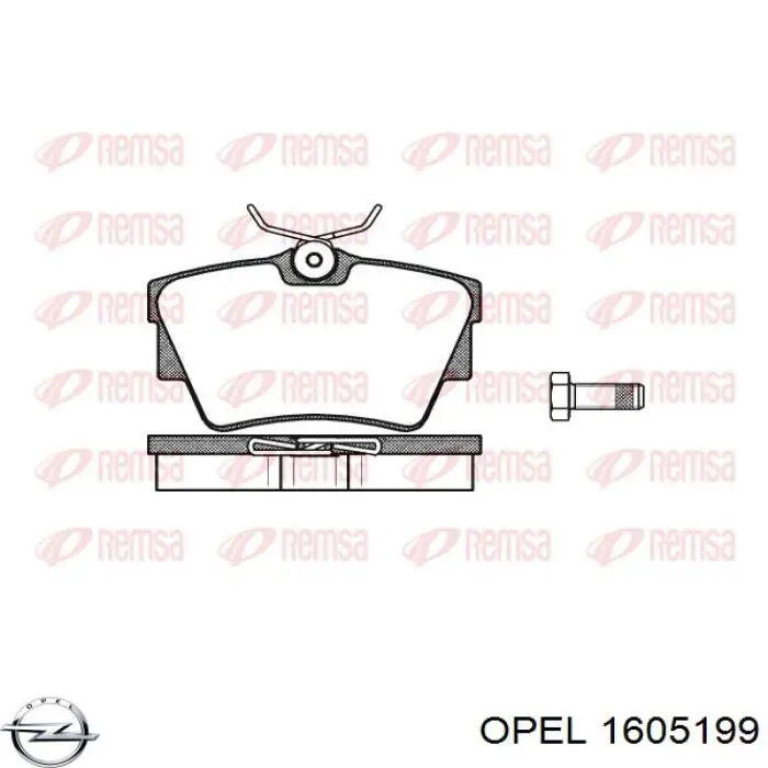 Задні гальмівні колодки Opel 1605199 ціна, від 19.71 USD
