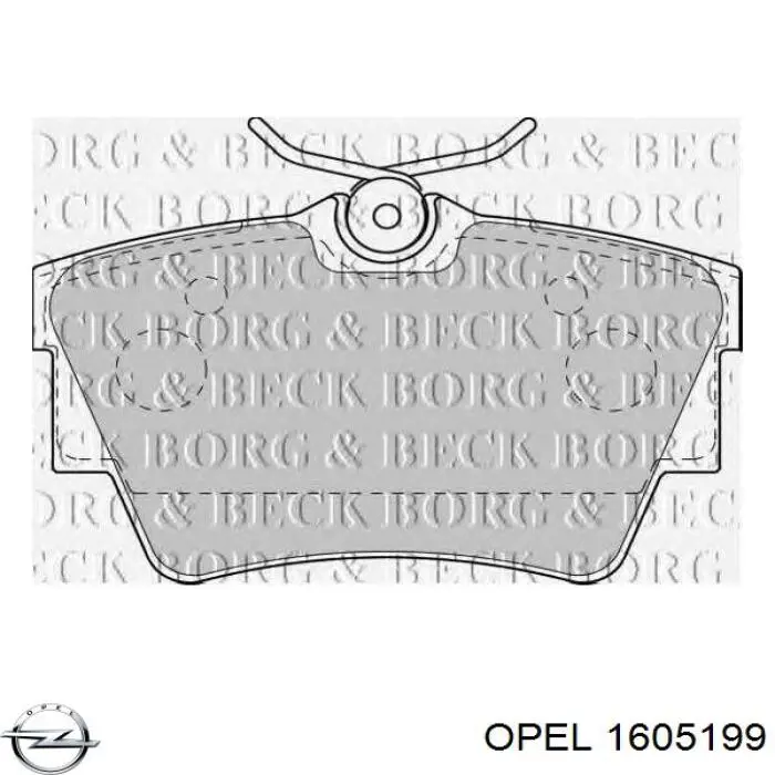 1605199 Opel колодки гальмові задні, дискові