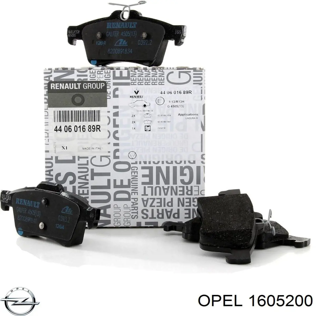 Задні гальмівні колодки Opel 1605200 ціна, від 14.01 USD