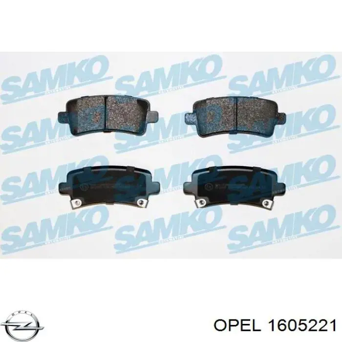 Задні гальмівні колодки Opel 1605221 ціна, від 25.16 USD