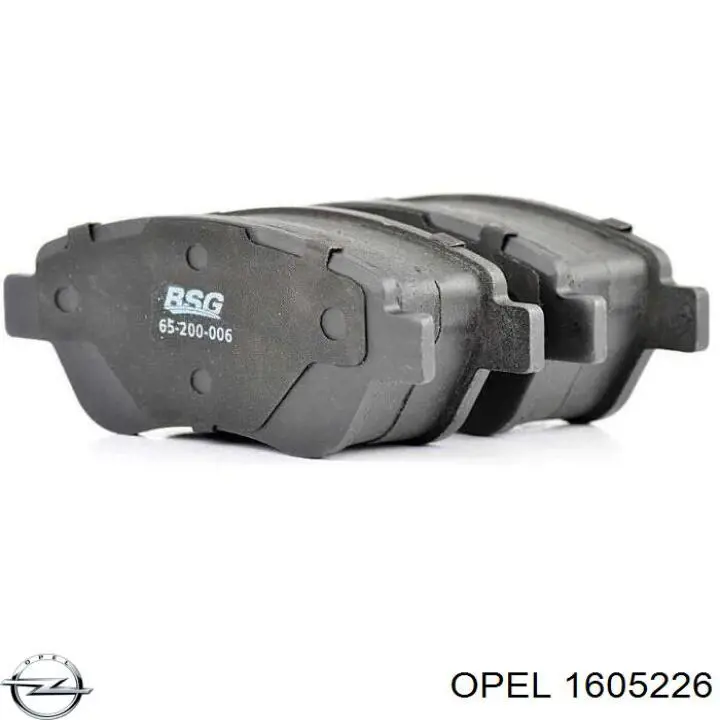 1605226 Opel колодки гальмівні передні, дискові