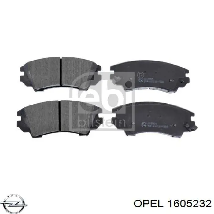 1605232 Opel Передні гальмівні колодки