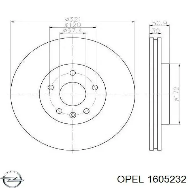 1605232 Opel Передні гальмівні колодки