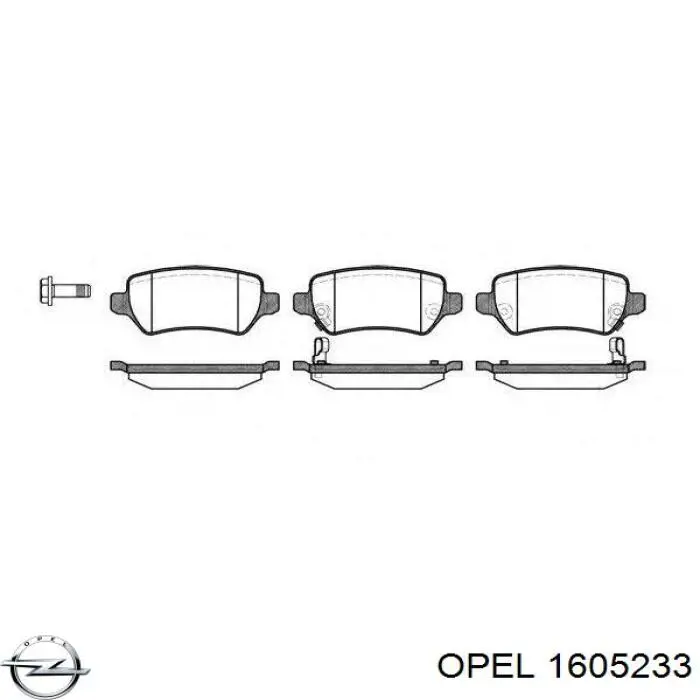 Колодки гальмові задні, дискові 1605233 Opel