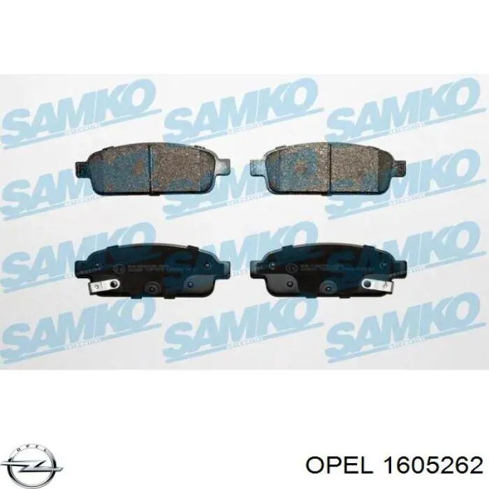 1605262 Opel колодки гальмові задні, дискові