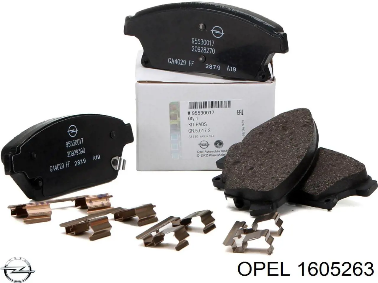 1605263 Opel колодки гальмівні передні, дискові