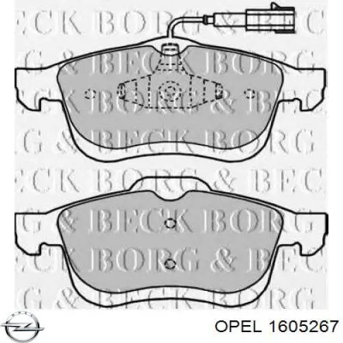 Колодки гальмівні передні, дискові 1605267 Opel