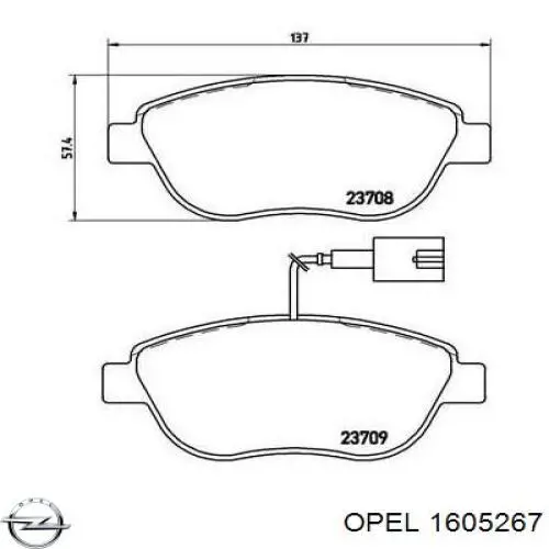 Гальмівні колодки Opel 1605267 ціна, від 34.45 USD