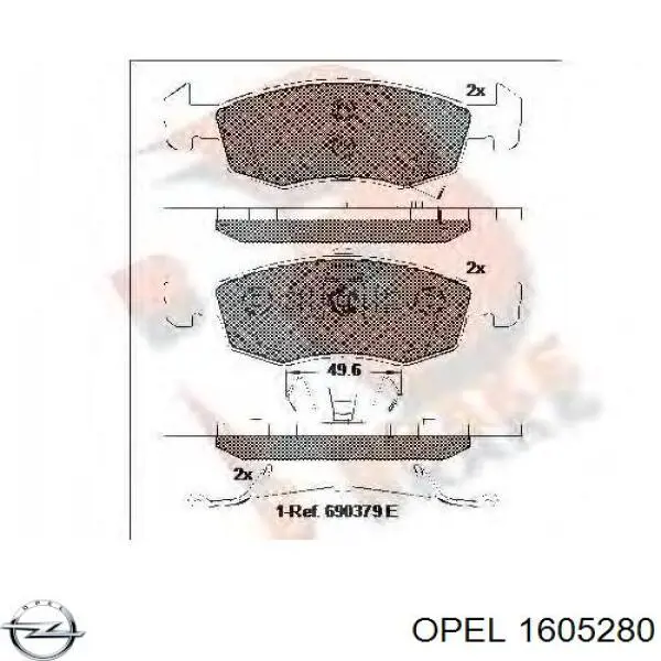 Гальмівні колодки Opel 1605280 ціна, від 32.77 USD