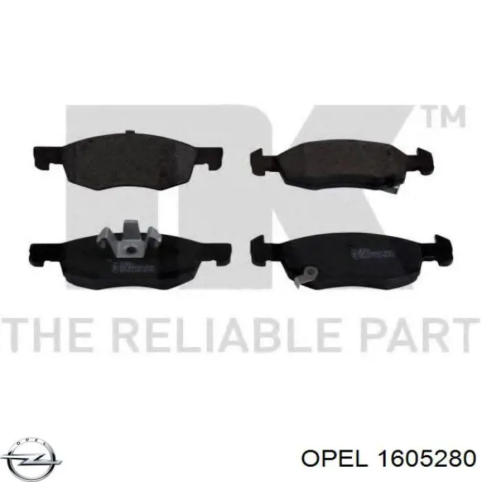 Купити 1605280 Opel Колодки гальмівні передні, дискові