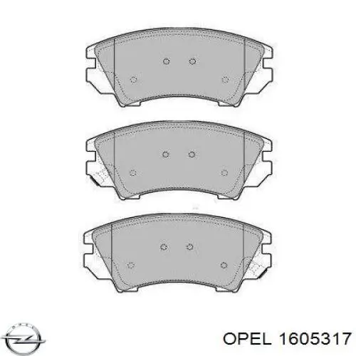 Колодки гальмівні передні, дискові 1605317 Opel