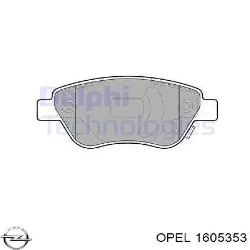 Передні тормозні колодки 1605353 Opel