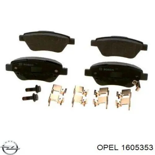 Купити 1605353 Opel Колодки гальмівні передні, дискові