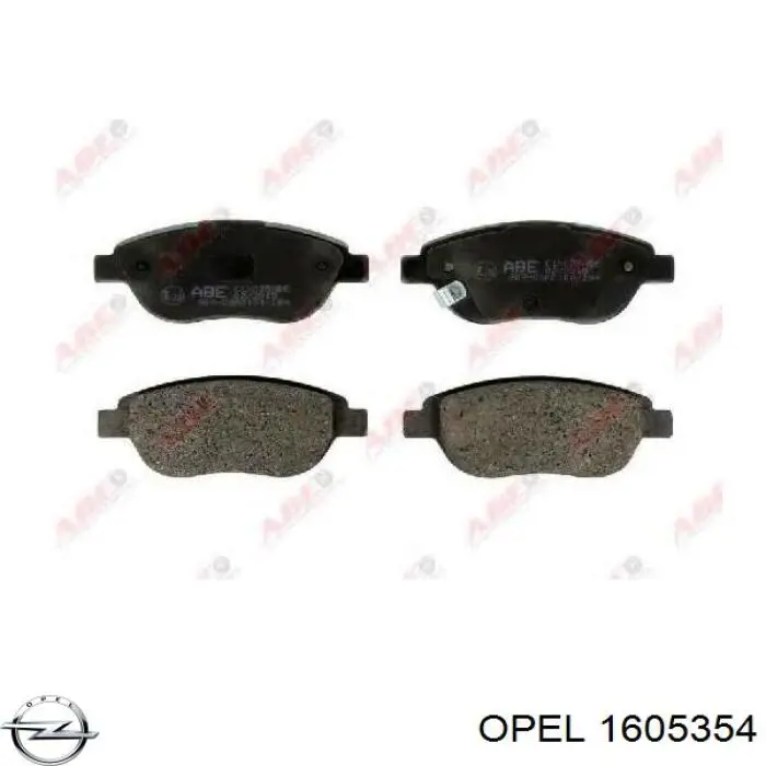 1605354 Opel колодки гальмівні передні, дискові