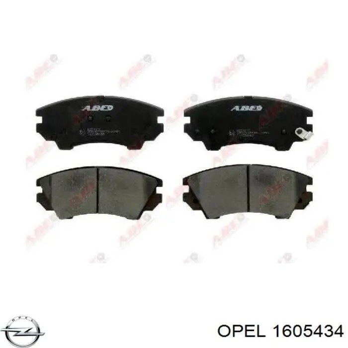 1605434 Opel колодки гальмівні передні, дискові