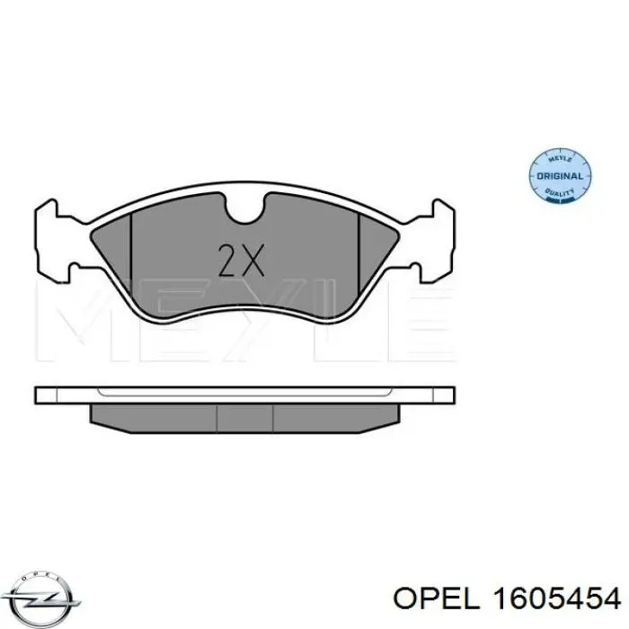 1605454 Opel колодки гальмівні передні, дискові
