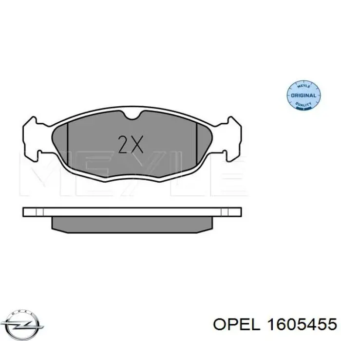 1605455 Opel колодки гальмівні передні, дискові