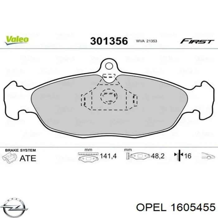 Гальмівні колодки Opel 1605455 ціна, від 13.08 USD