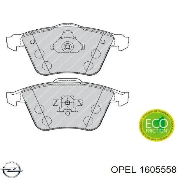 1605558 Opel Передні гальмівні колодки