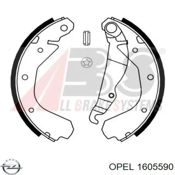 Купити 1605590 Opel Колодки гальмові задні, барабанні