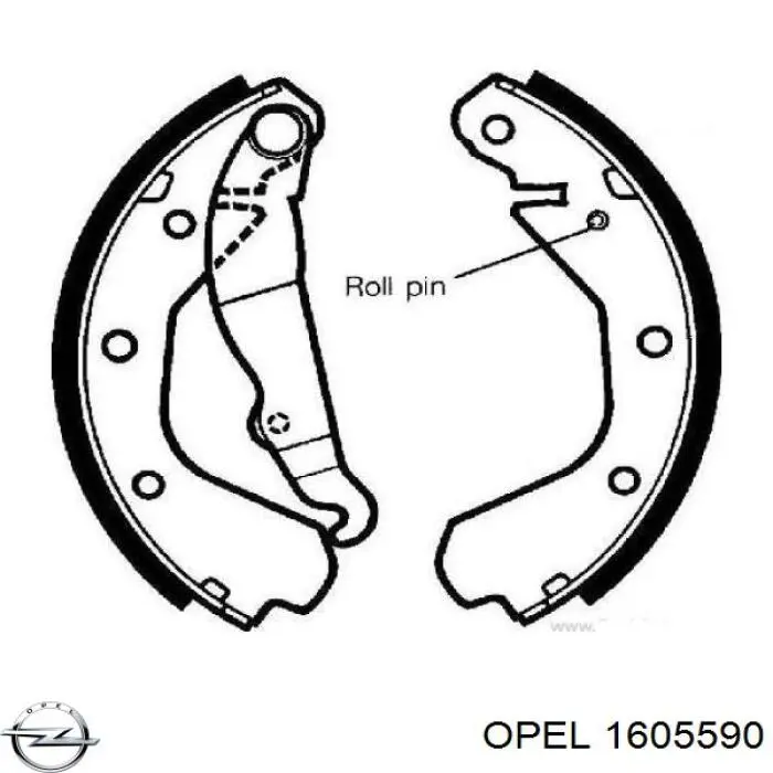 Колодки гальмові задні, барабанні 1605590 Opel