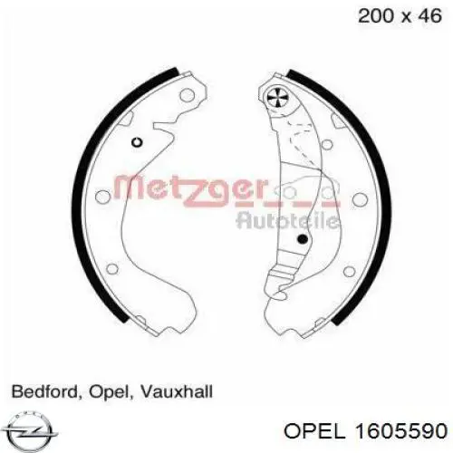 Колодки гальмові задні, барабанні Opel 1605590 ціна, від 18.53 USD