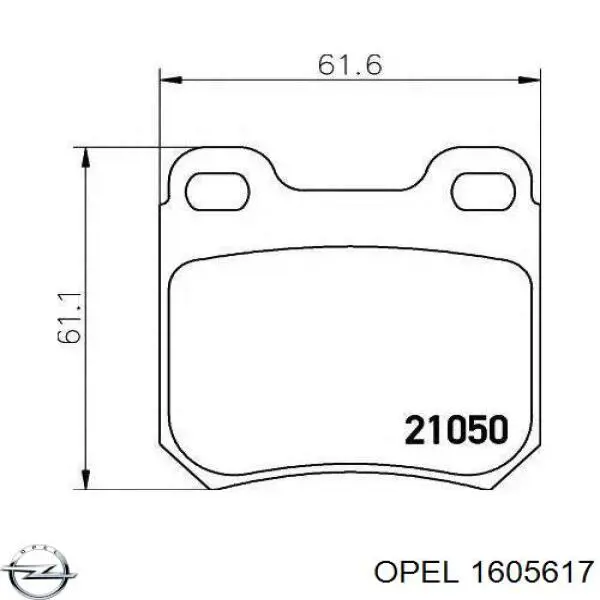 Купити 1605617 Opel Задні колодки