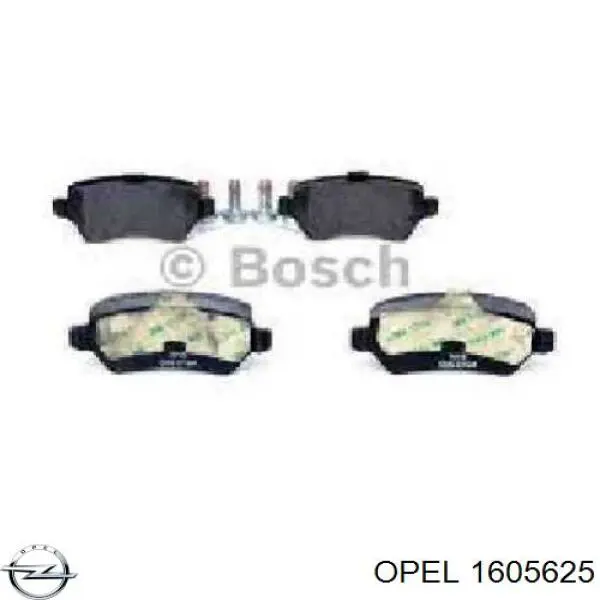 Задні гальмівні колодки 1605625 Opel