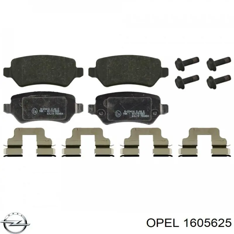 Задні гальмівні колодки Opel 1605625 ціна, від 14.60 USD