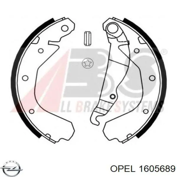 Колодки гальмові задні, барабанні 1605689 Opel